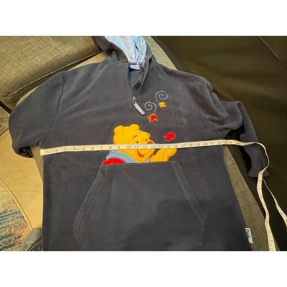 Pooh Disney Navy Embroidered Polyester Hooded Pullover with Pocket Sz S - Picture 4 of 11
